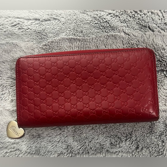 Gucci Handbags - Authentic Gucci Microguccissima Patent Leather Zip-Around Wallet – Hibiscus Red